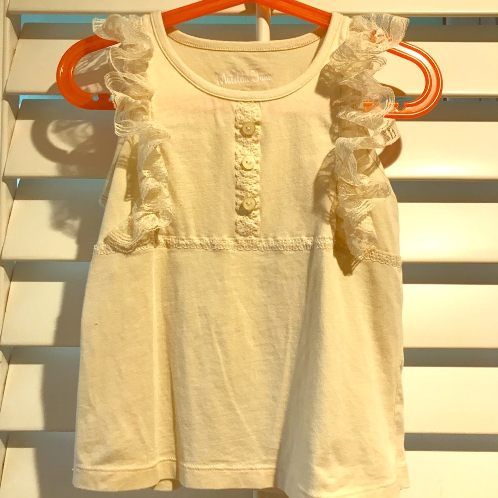 Matilda Jane cream stretch lace tank top size 6